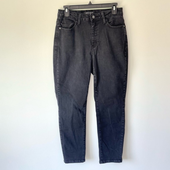 Judy Blue Black Denim Jeans Boyfriend Fit Straight Leg High Rise Casual - Picture 1 of 12